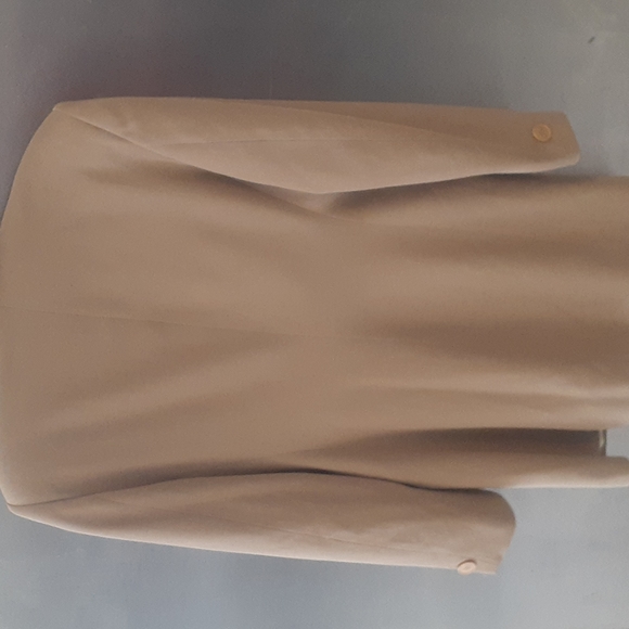 Emporio Armani Italy TUXETO Jacket Wool Dress Coat 44 US 8 M Tan Double Breasted - Picture 6 of 13